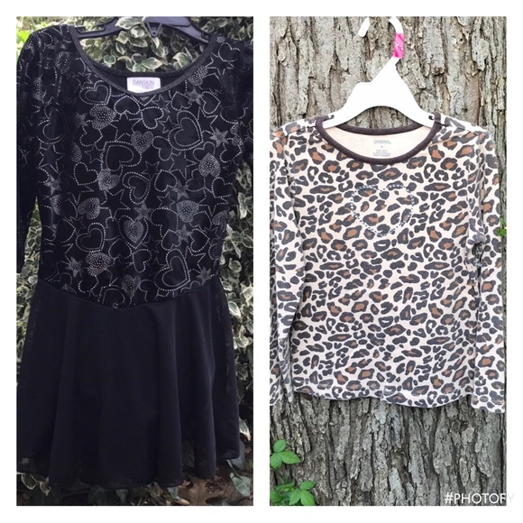Gymboree Leopard Tee Faux Gem Danskin Now Black Velour Leotard Tulle Skirt 6-6X - Picture 5 of 16